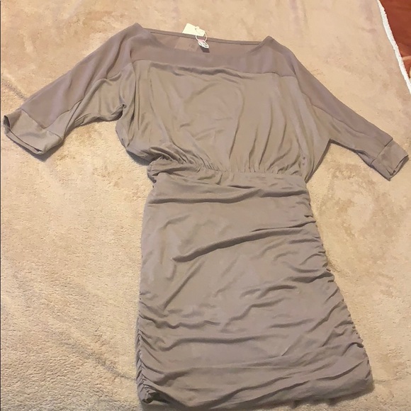 Mini dress with sheer shoulders - Picture 1 of 6